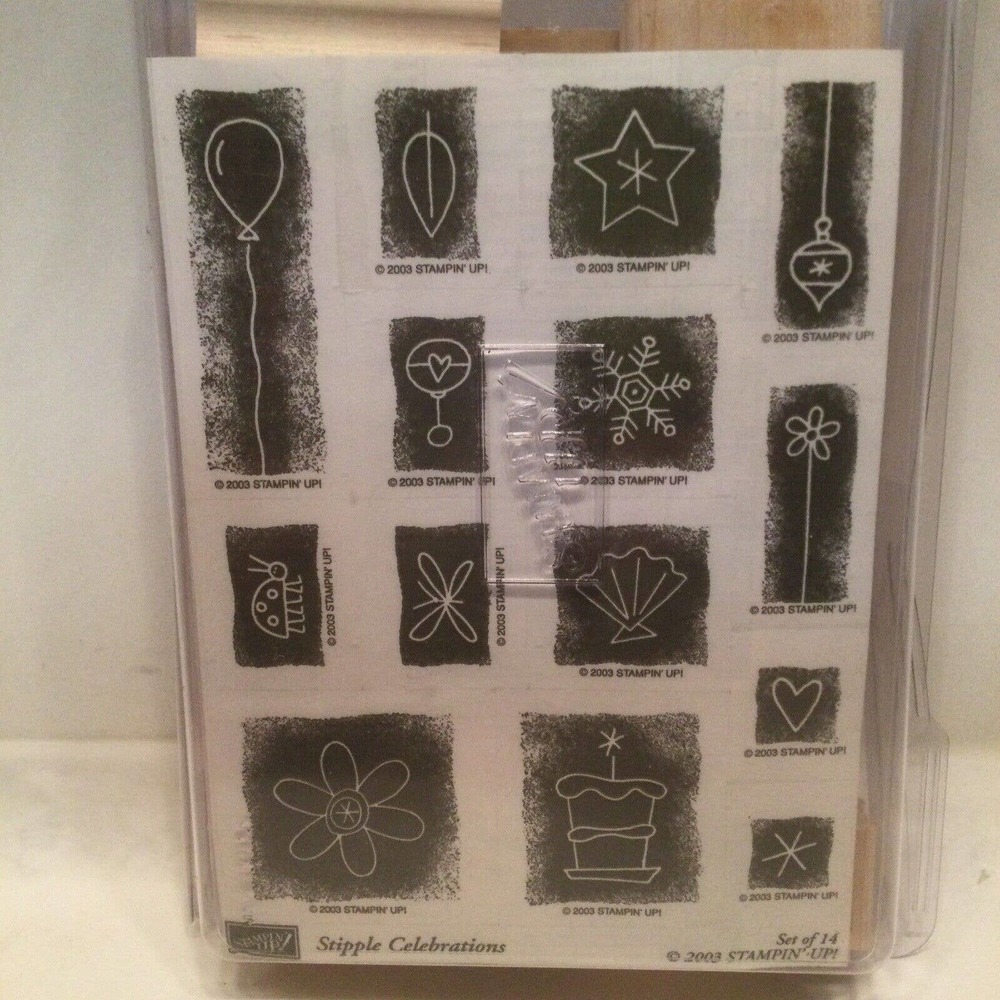 NEW Stampin' Up! Stipple Celebrations Lady Bug Christmas Flowers Heart Balloon